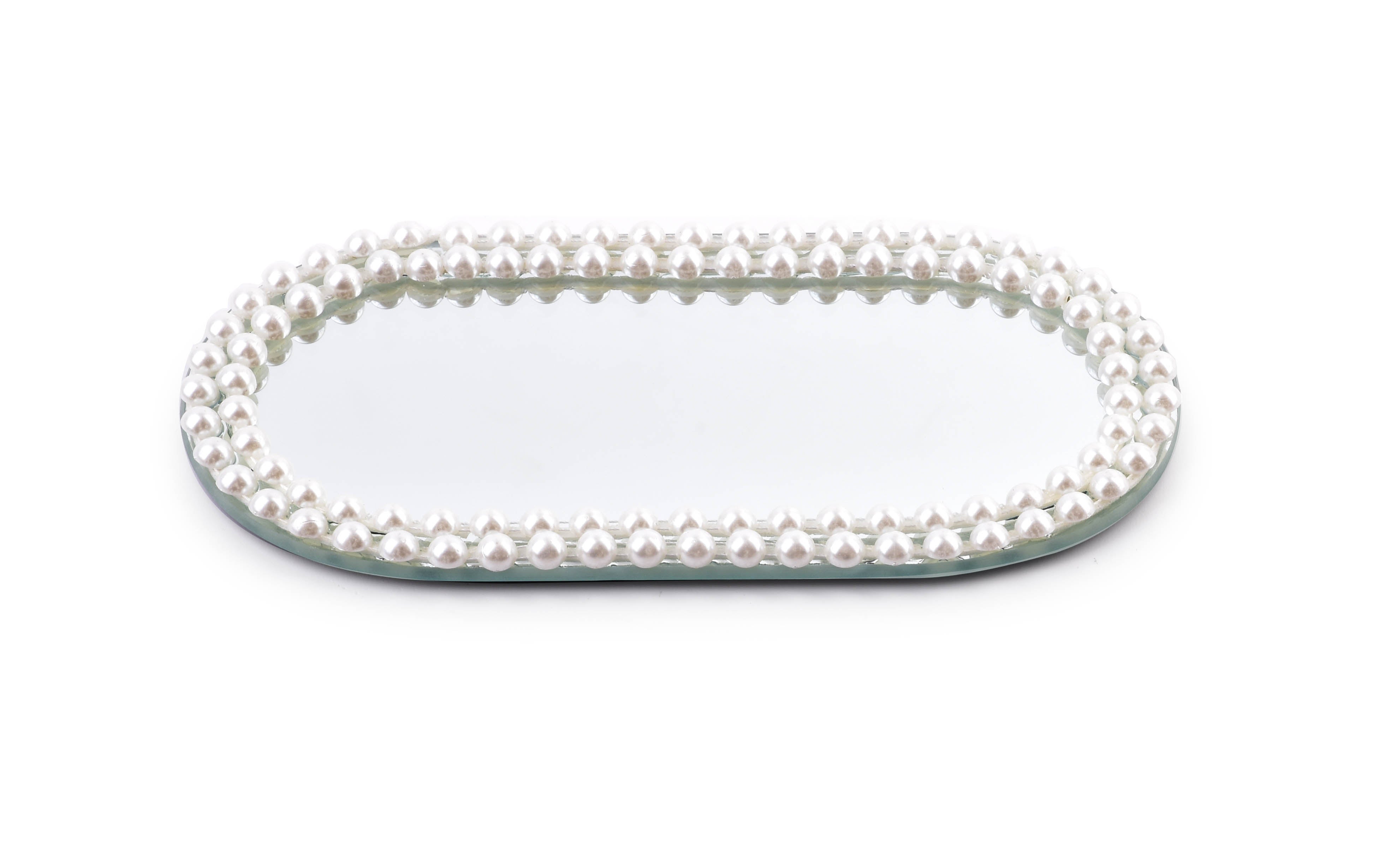 Podstawka dekoracyjna lustrzana MONDEX MARGOT PEARL 20x10x1 cm perłowa 1 szt.