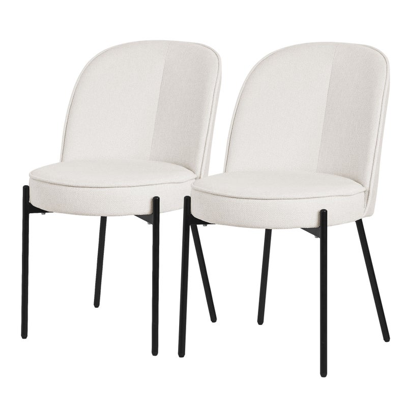 ML-Design krzesła okrągłe do jadalni zestaw 2 beżowy tapicerowane fotele krzesła kuchenne ergonomiczne wygodne metalowe nogi styl nowoczesny