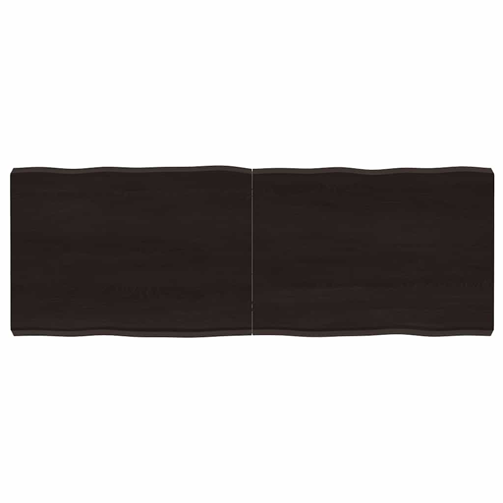 vidaXL Blat, ciemnobrązowy 140x50x(2-6)cm drewno z naturalną krawędzią