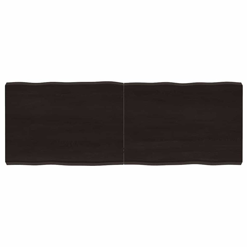 vidaXL Blat, ciemnobrązowy 140x50x(2-6)cm drewno z naturalną krawędzią