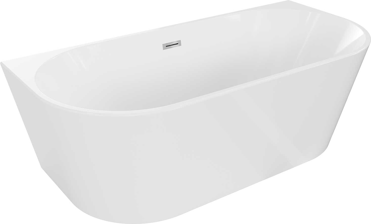 Mexen Oval wanna wolnostojąca przyścienna 160 x 80 cm, biała, przelew chrom - 52671608000-01