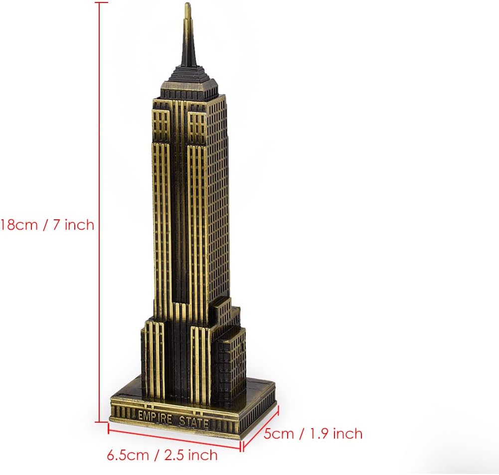 Pomnik Empire State Building 18 cm – pamiątka z Nowego Jorku, prezent, dekoracja domu ze stopu cynku, szaro-czarny