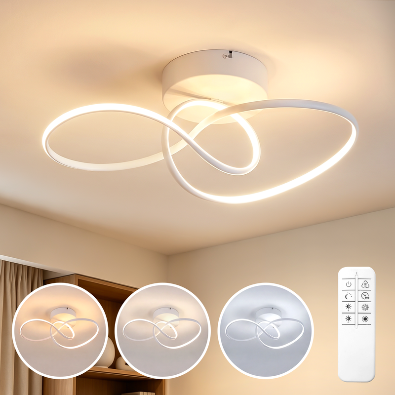 NETTLIFE Plafon LED 24W Bialy czysty design pilot sciemnialny do salonu/sypialni/kuchni