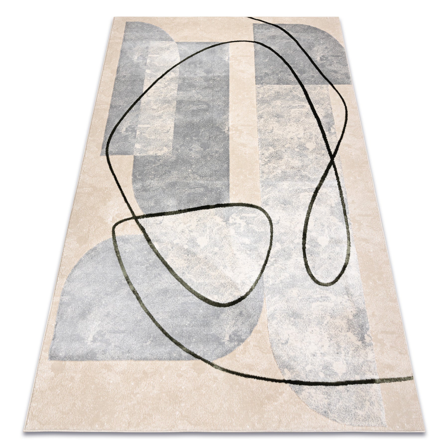 Dywan ALLURE 9980 Geometryczny - Strukturalny, stylowy, glamour beż / zielony 240x330 cm