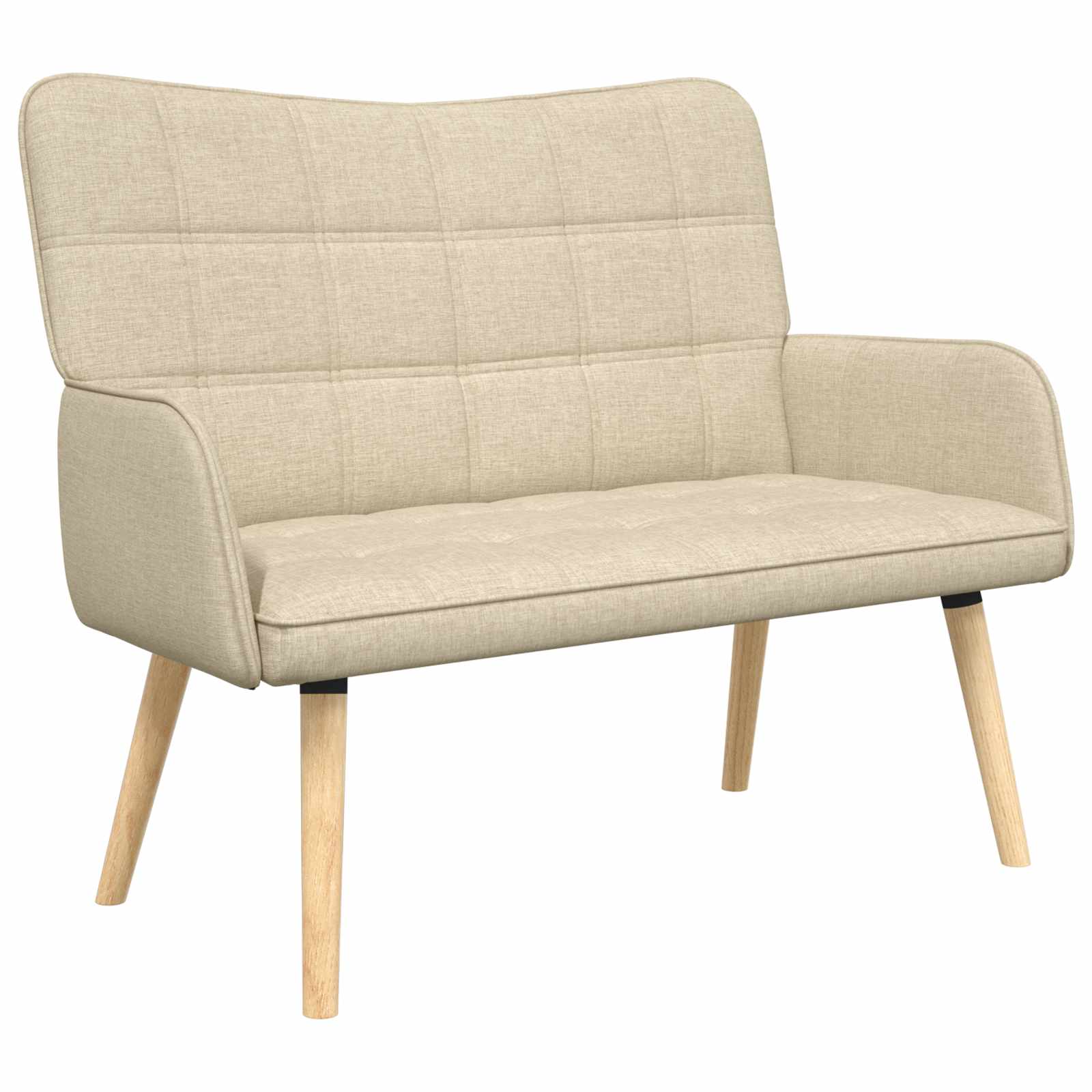 Sofa dwuosobowa kremowy 115 x 61 x 87 cm tkanina