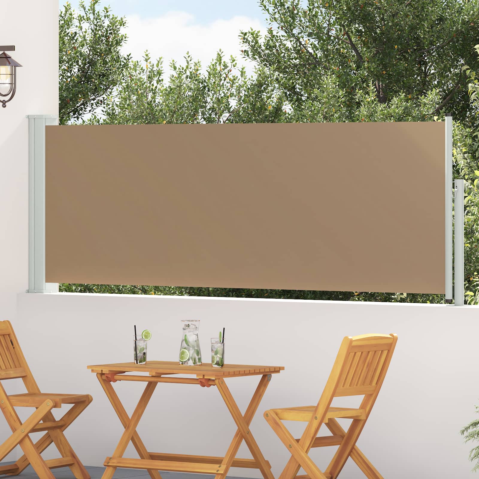 Rozkładany boczny markiz Ciemnoszary 300 x 100 cm Poliester vidaXL