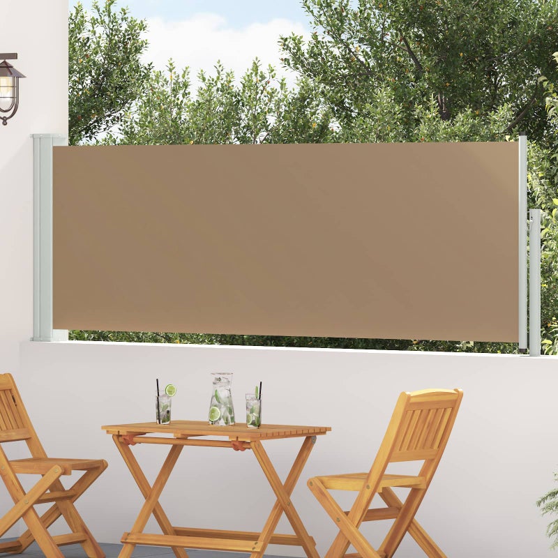 Rozkładany boczny markiz Ciemnoszary 300 x 100 cm Poliester vidaXL