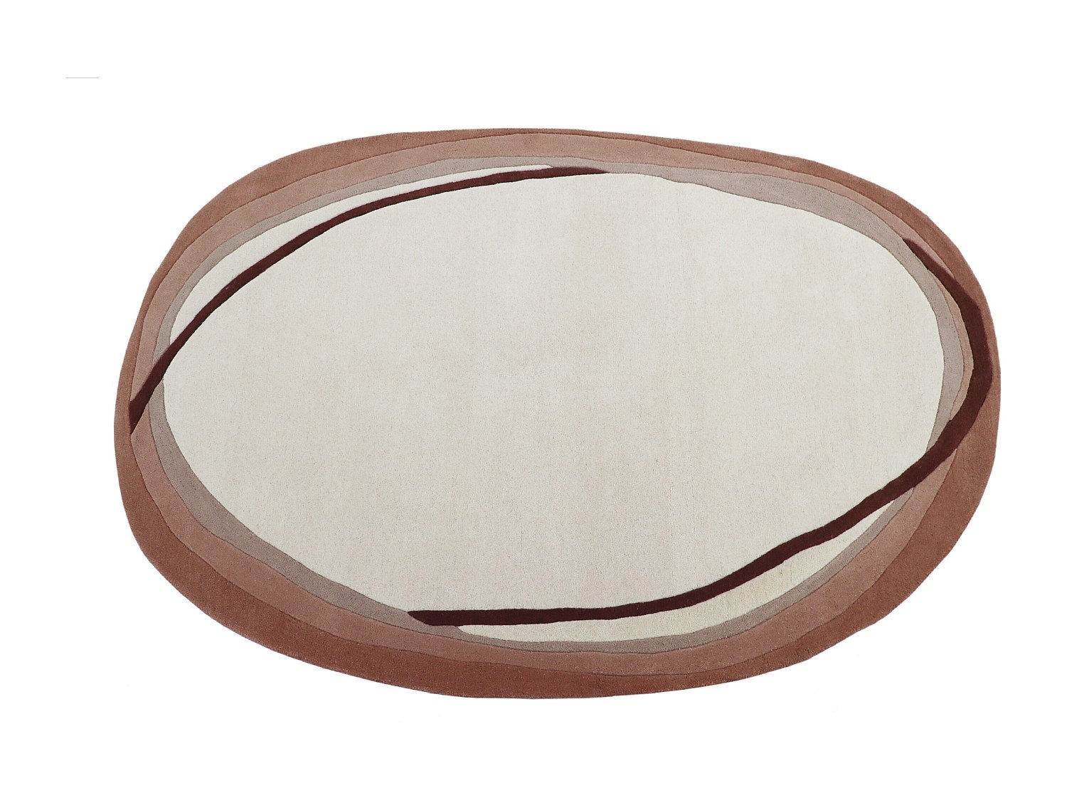 Dywan organiczny 100% wełny, ręcznie taftowany - 160 x 225 cm - Kość słoniowa i brązowy - 2100g/m² - YELINA
