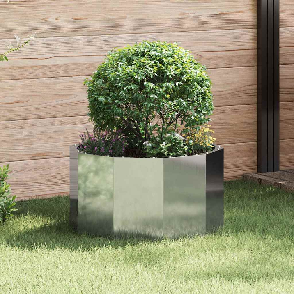 Donica Srebrny 60 x 60 x 35 cm Stal Galwanizowana vidaXL