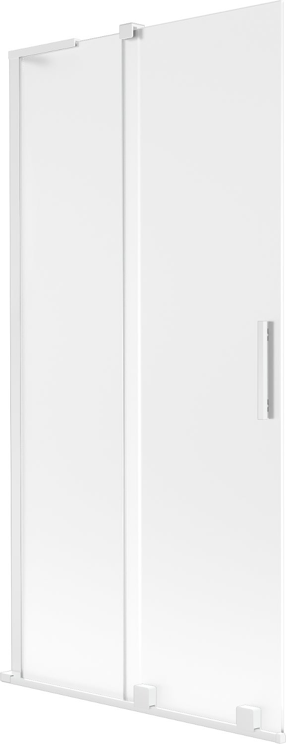 Mexen Velar L parawan nawannowy 2-skrzydłowy rozsuwany 95 x 150 cm, szron, biały - 896-095-003-31-20