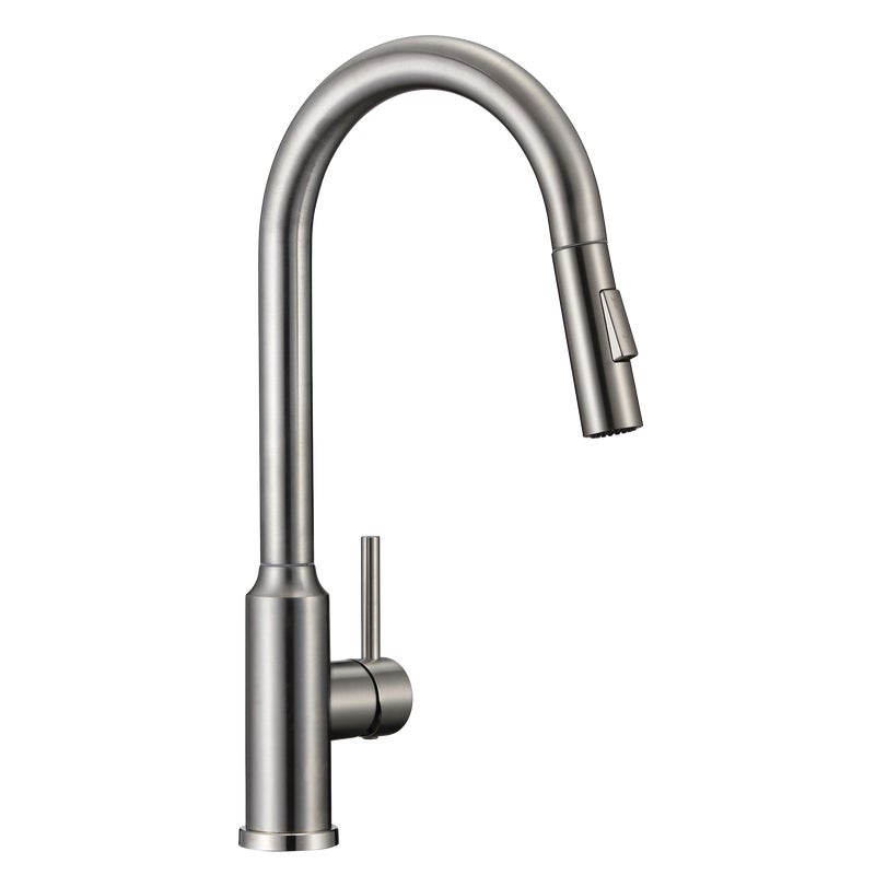 Bateria Zlewozmywakowa Stal Szczotkowana Stojąca Wyciągana Wylewka 2 Funkcje Strumienia AMOR