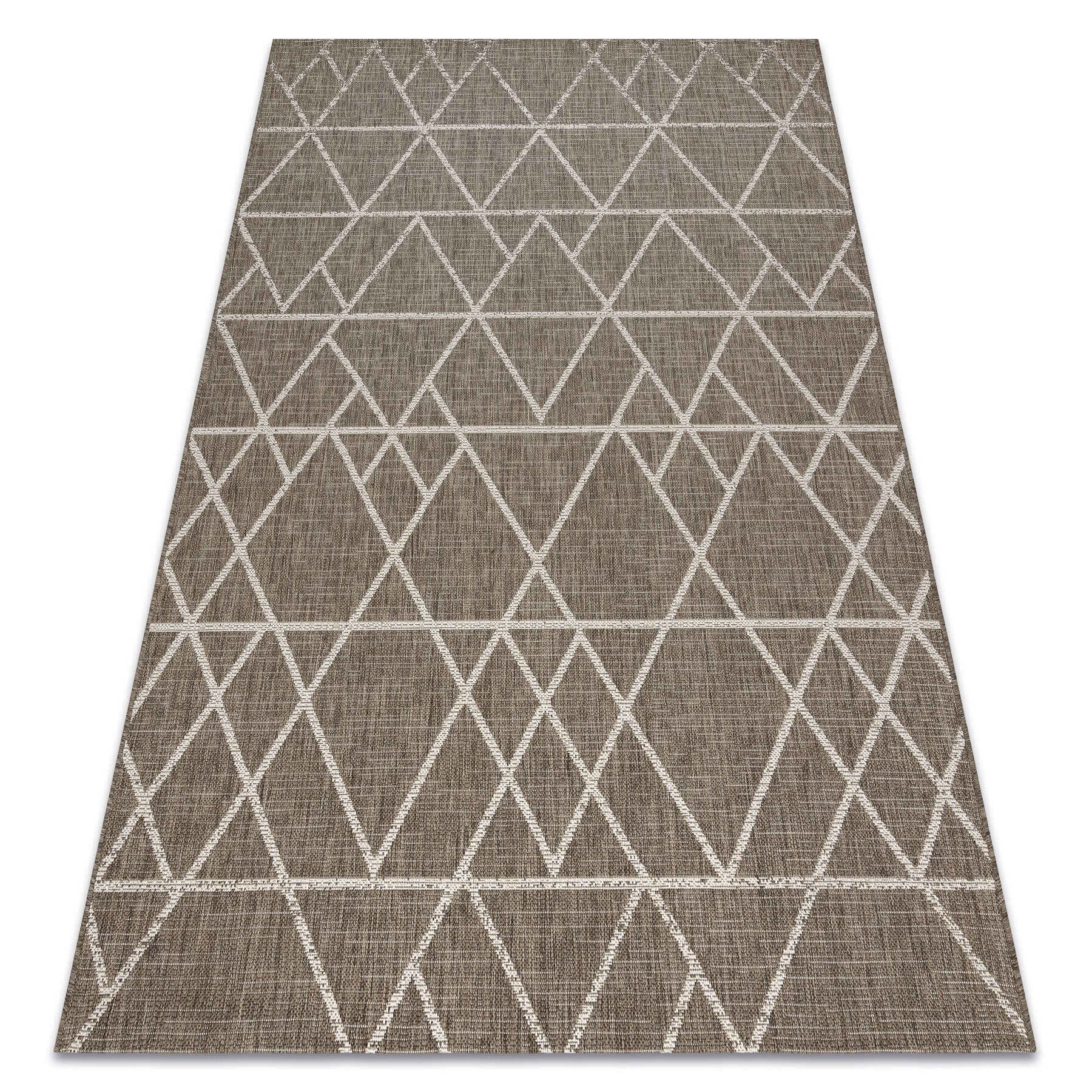 DYWAN SZNURKOWY SIZAL FLOORLUX 20508 taupe / champagne TRÓJKĄTY 200x290 cm