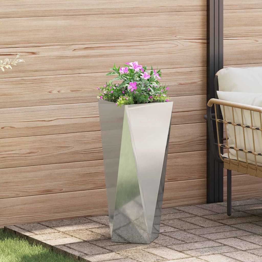Donica Srebrny 30 x 30 x 75 cm Stal Galwanizowana vidaXL