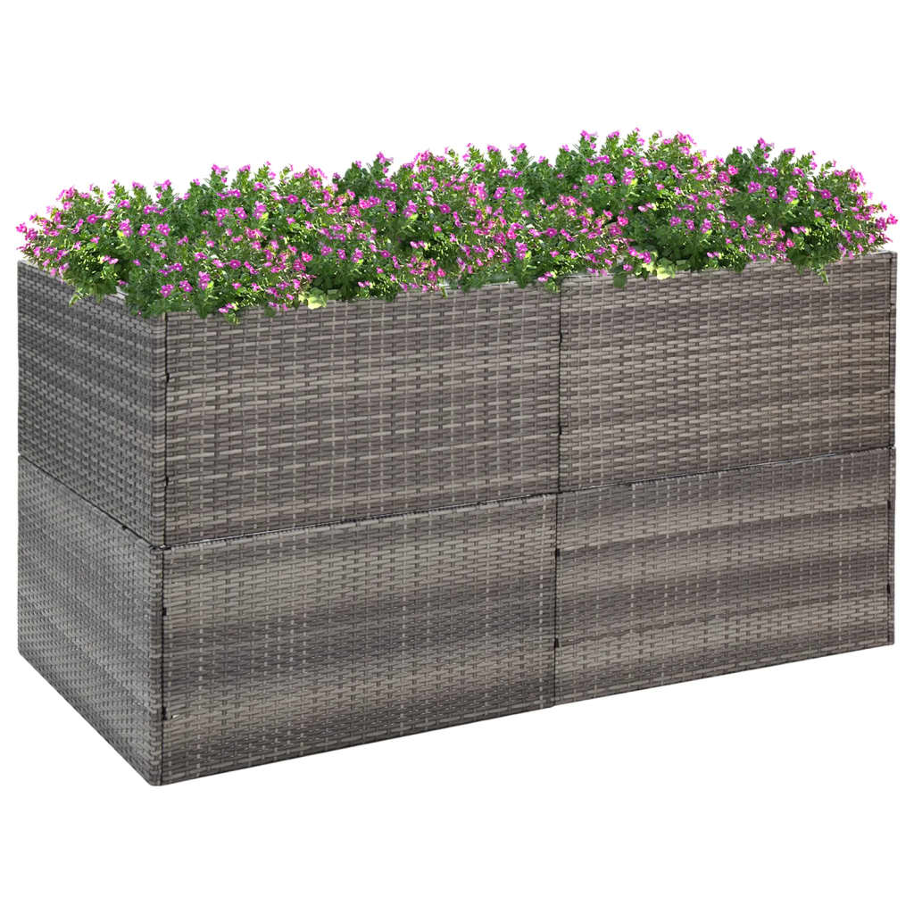 Donica ogrodowa, szara, 157x80x80 cm, rattan PE vidaXL