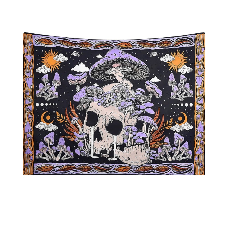 130x150 cm Grzyby i Czaszki Gobelin Ścienny Do Dekoracji Natury Narzuta Na Łóżko Do Domu Salon Sypialnia Akademik