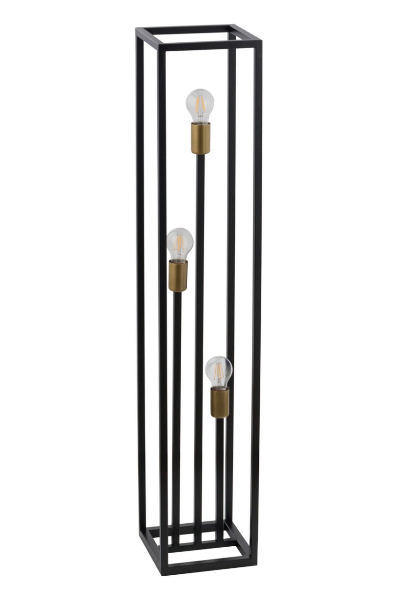 Lampa podłogowa dekoracyjna industrialna czarno-złota 3 punktowa 3xE27 15W Vigo Sigma Lighting