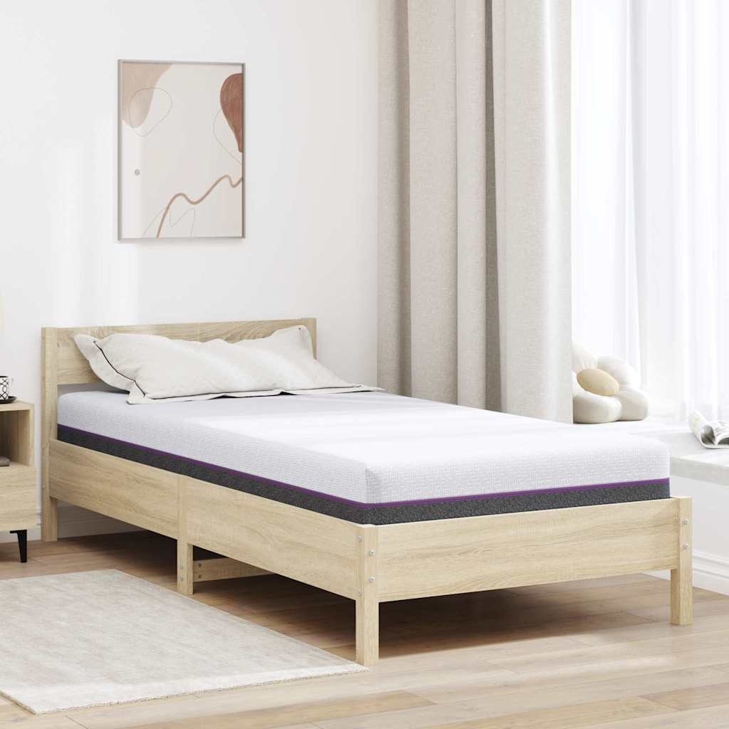 Materac z pianki memory Średni 100 x 200 cm 16 cm Biały i szary vidaXL