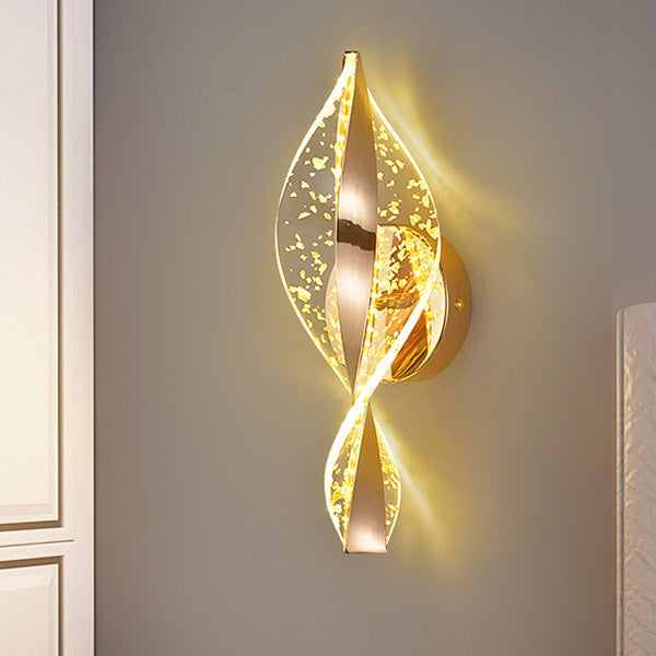 Lampa Ścienna Nowoczesna Dekoracyjna Spirala Akrylowa Ciepłe Światło Lampka Nocna lub do Salonu Delikatne Oświetlenie Wnętrza szt