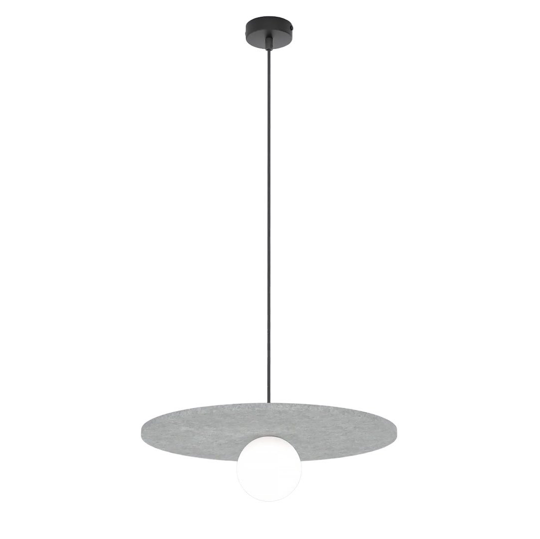 Lampa wisząca filcowy zaokrąglony klosz CALMA szary 1xG9x8W filc wym:140x40x40cm IP20 Emibig