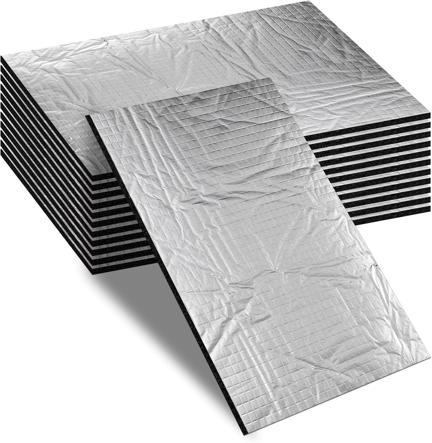 Opakowanie 12 płyt izolacyjnych z butylowo-aluminiowo-plastiku, wymiary 250 x 180 x 5 mm - samoprzylepne, odporne na uderzenia,