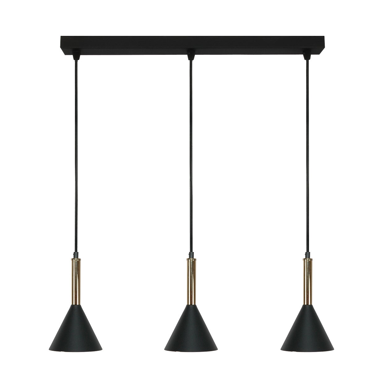 Lampa wisząca 3 punktowa czarna industrialna do jadalni SONIK MINI E27 Edylit