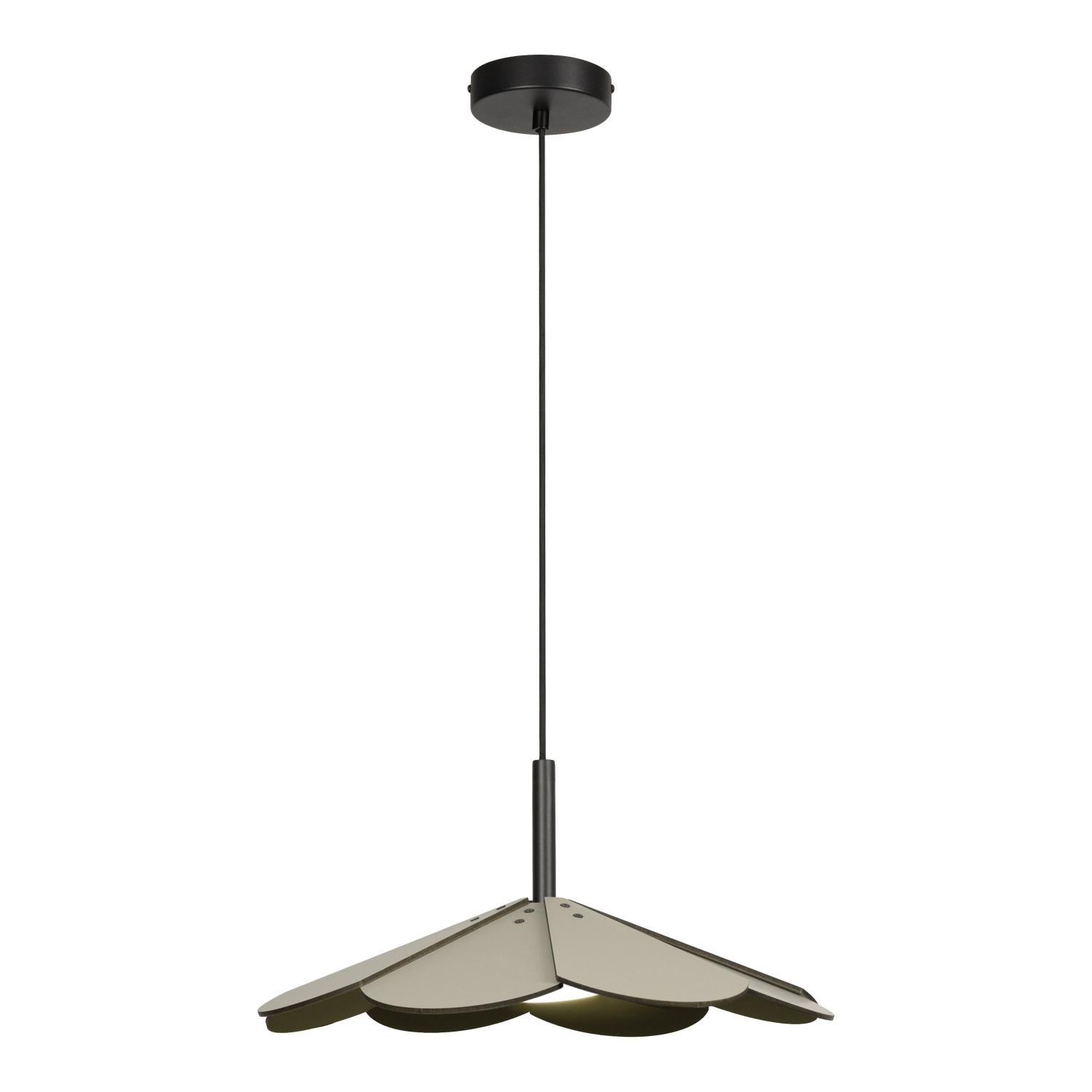 Lampa wisząca japandi zielona drewniany klosz LED 9W BLOMSTER Lucide