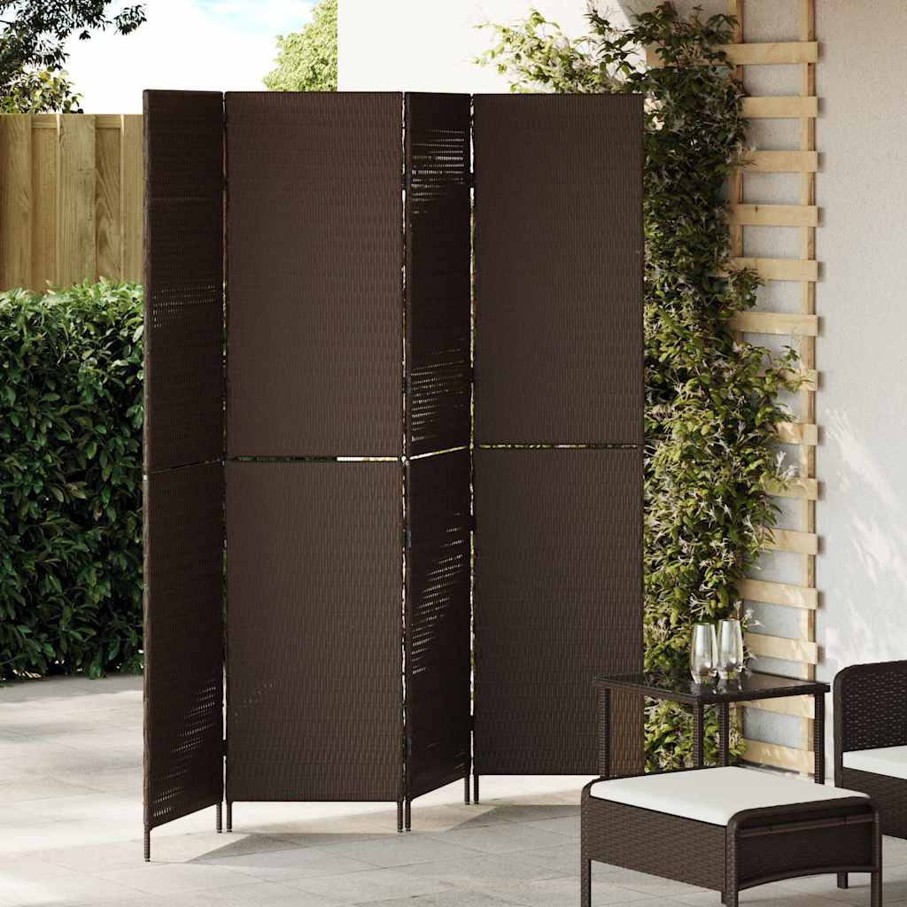 Przesłona pokoju Brązowy 195 x 180 cm polirattan vidaXL