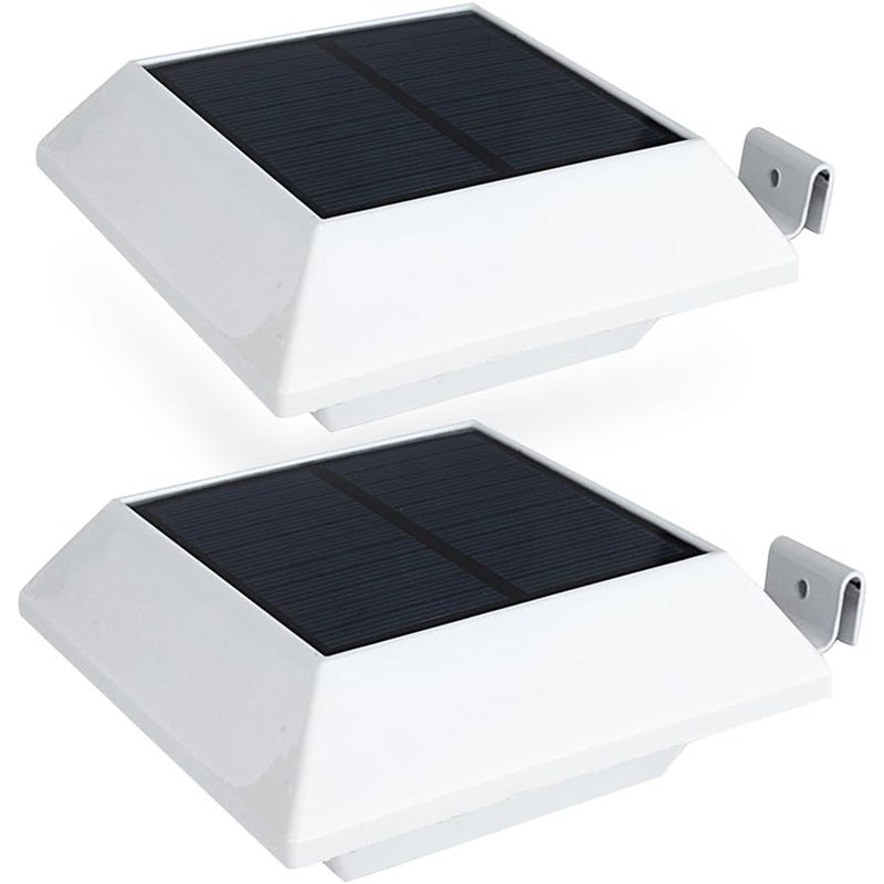 Zestaw 2 lamp solarnych do rynien z czujnikiem ruchu – 12 diod LED – Wodoodporne i trwałe – Do ogrodu, na patio, podjazd – Do wysokiej jakości życia n