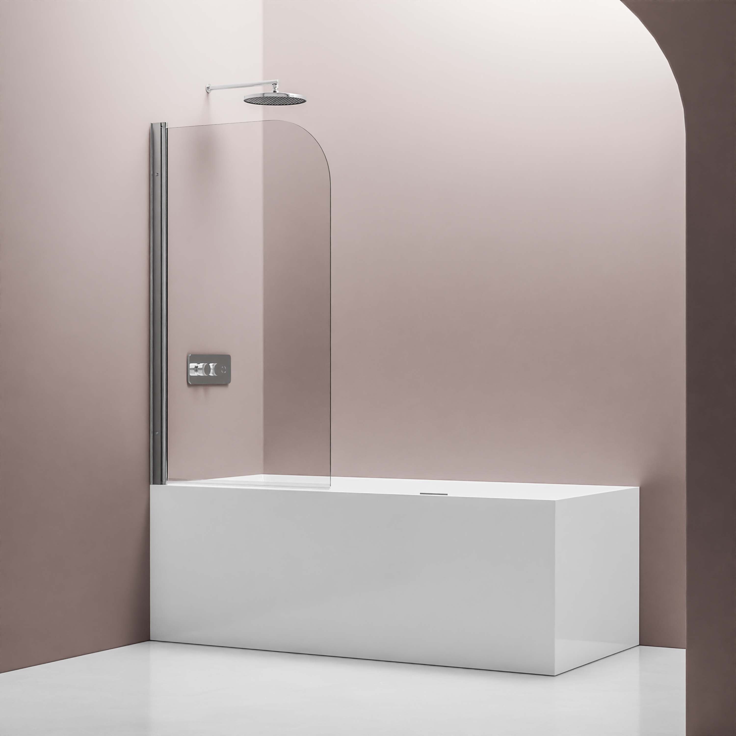 Bernstein Parawan nawannowy szkło ESG 6mm jednoczęściowy 140x80 chrom