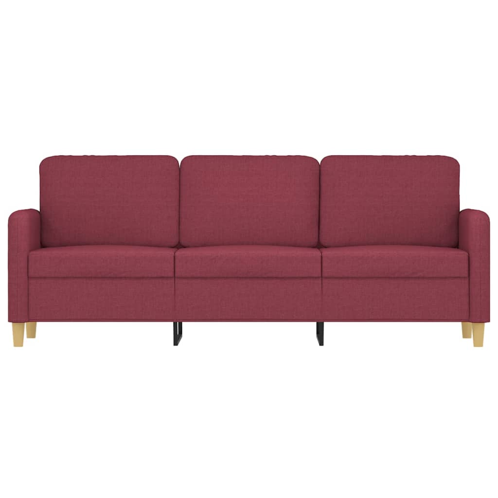 Sofa 3-osobowa, winna czerwień, 180 cm,tapicerowana tkaniną
