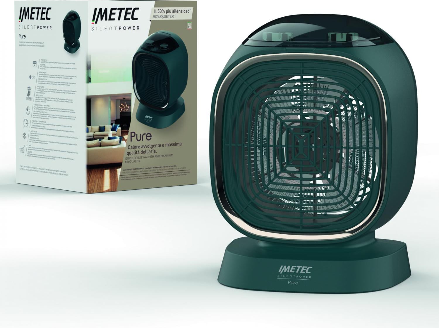 Elektryczny grzejnik Imetec 4031 cichy i z czarnym designem