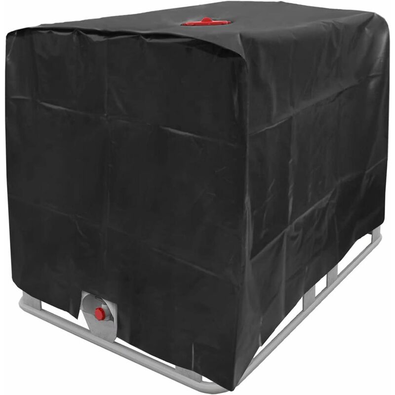 Pokrowiec na Zbiornik IBC, do Kontenera IBC 1000L, Wodoszczelny Pokrowiec Ochronny IBC, Pokrywa na Zbiornik Wody, 120X100X116cm (Czarny)