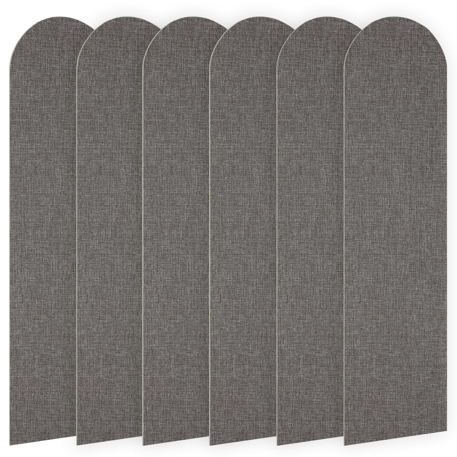 Zestaw 6 paneli ściennych 3D, 60 x 15 cm - Pokrycie ścienne z XPE - Samoprzylepne panele wykończeniowe - Poduszki ścienne antykolizyjne - Ciemnoszare
