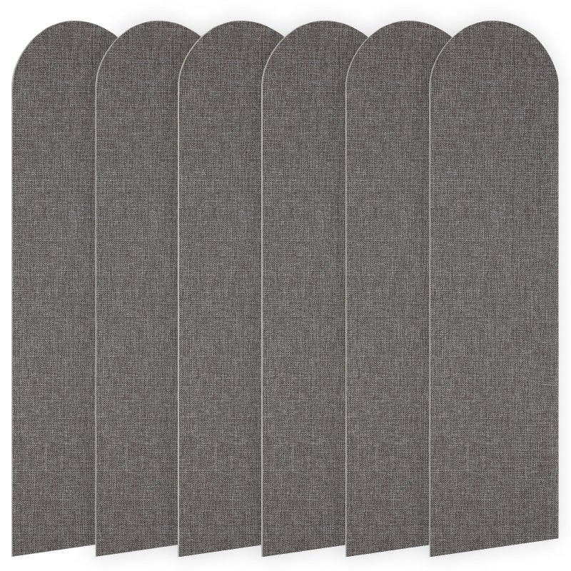 Zestaw 6 paneli ściennych 3D, 60 x 15 cm - Pokrycie ścienne z XPE - Samoprzylepne panele wykończeniowe - Poduszki ścienne antykolizyjne - Ciemnoszare