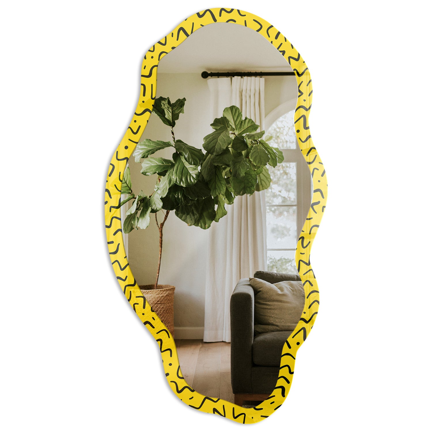 Nowoczesne lustro z designerską ramą szklaną – dekoracja wnętrz - Kreatywna energia 52x97cm