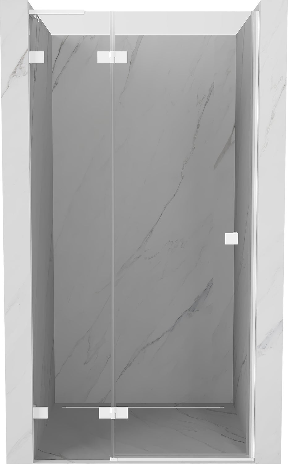 Mexen Lunar L drzwi prysznicowe uchylne lewe 70 cm, transparent, białe - 834L-070-000-20-00-L