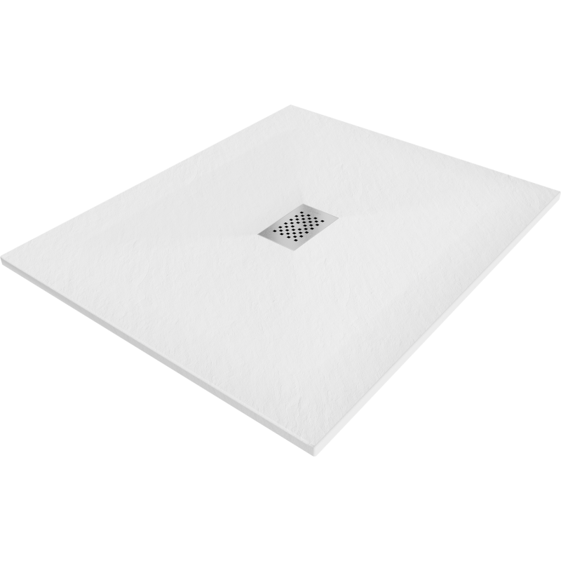 Mexen Hugo brodzik prostokątny SMC 130 x 100 cm, biały, maskownica inox - 42101013-X