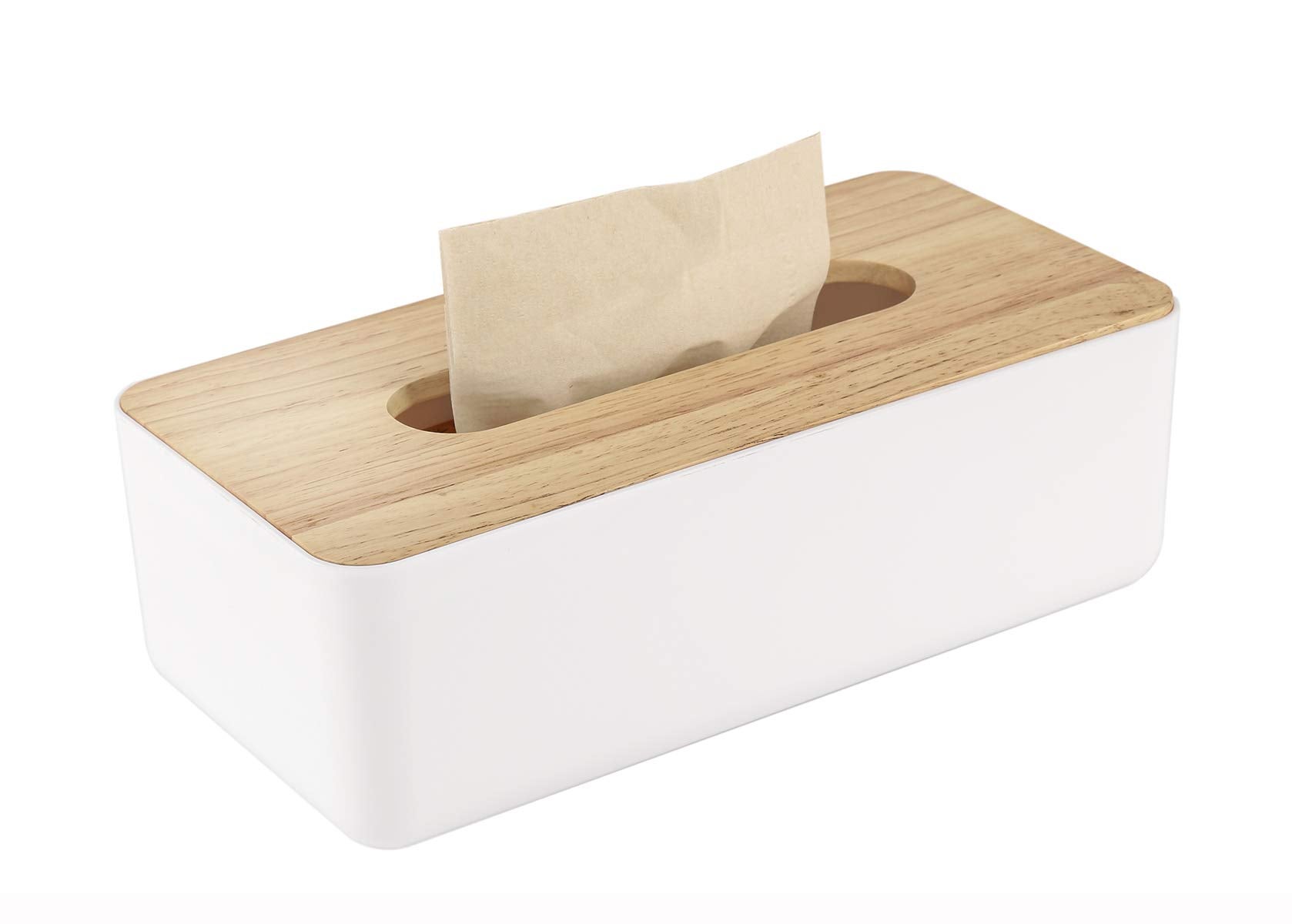 Standardowe prostokątne pudełko na chusteczki z drewna/tkaniny, praktyczny dozownik do chusteczek 26x13x9cm