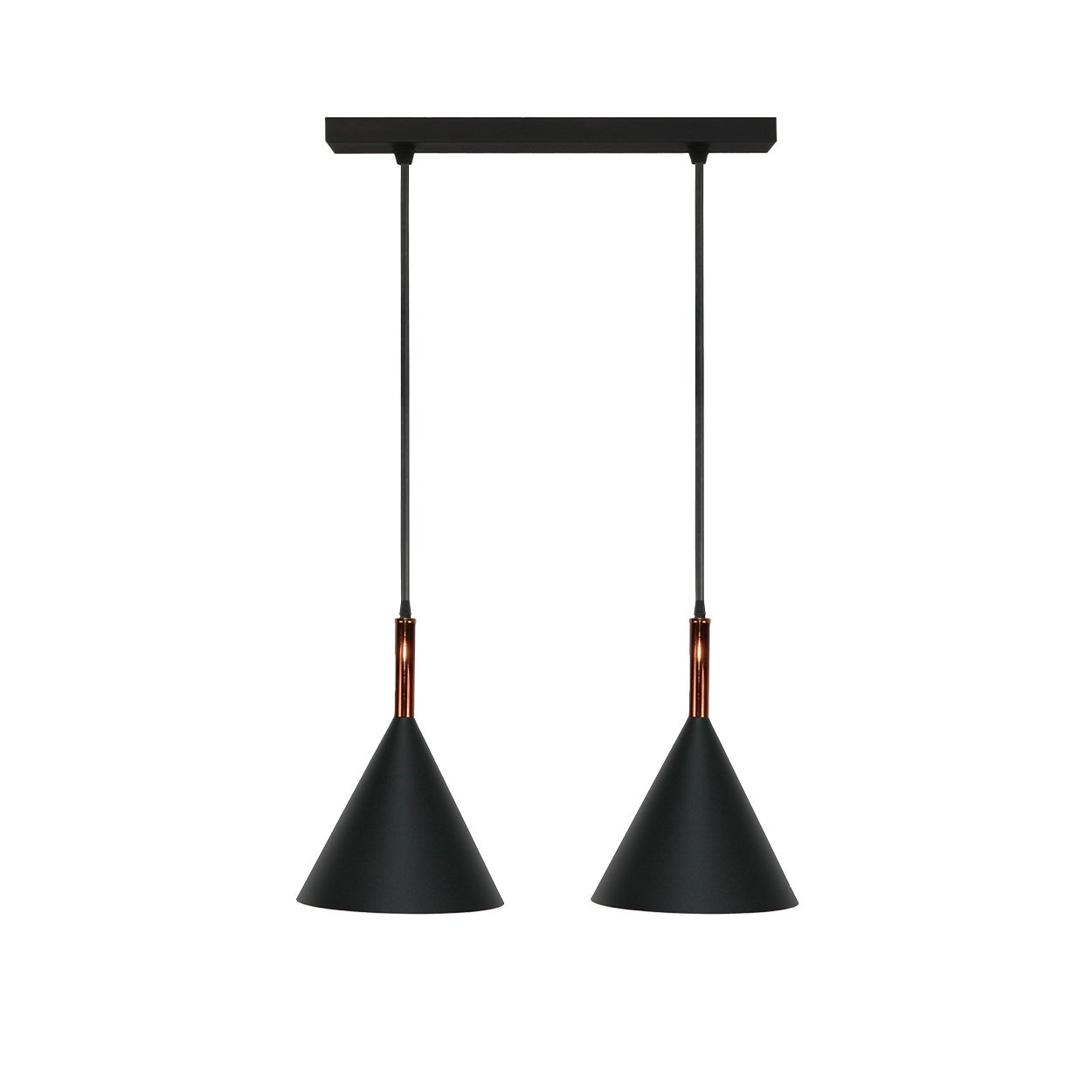 Lampa wisząca 2 punktowa czarna industrialna nad stół SONIK BIG E27 Edylit