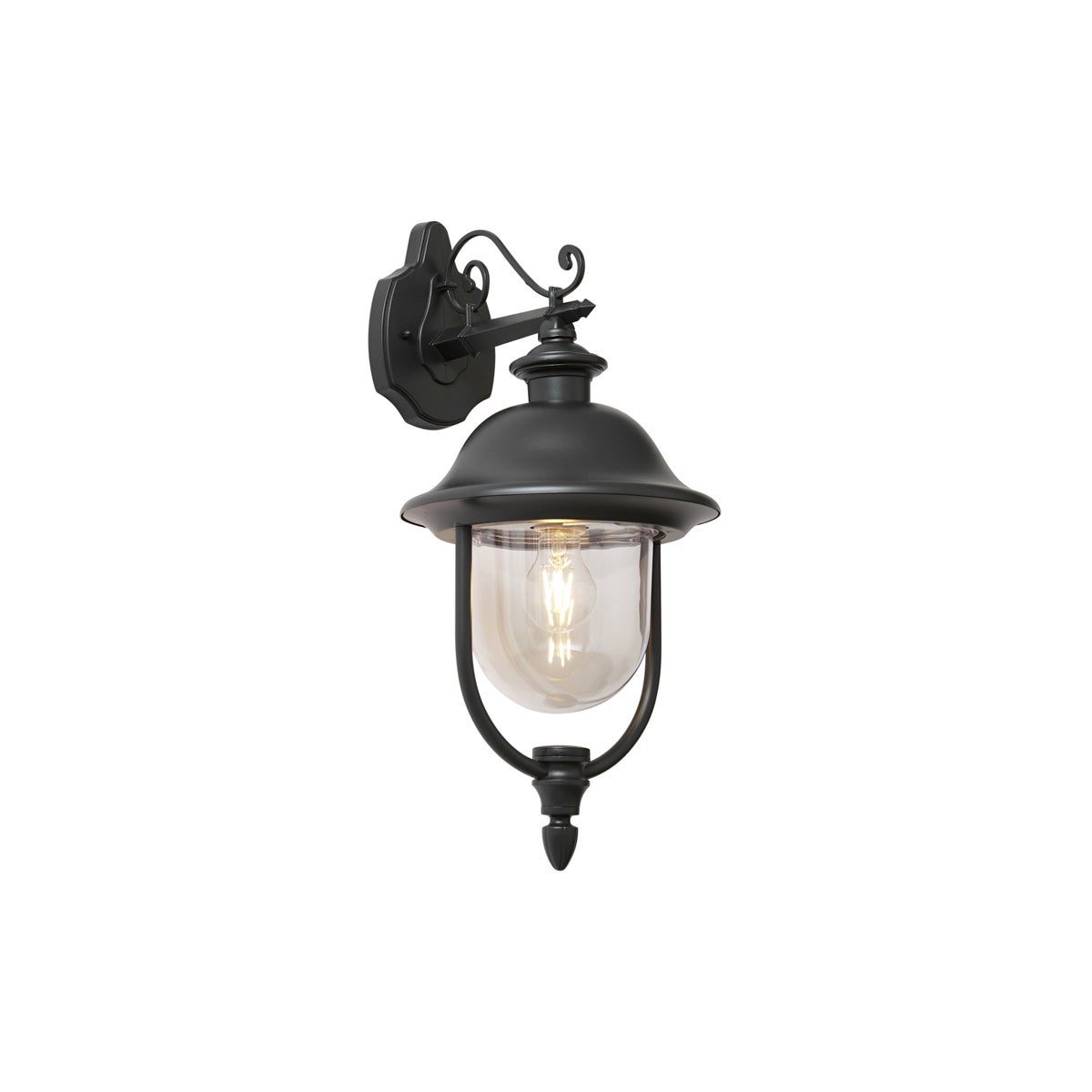Qazqa nowoczesny lampa ścienna zewnętrzna IP44 do ogród - Genoa - czarny, max. 15w, kompatybilny z żarówką LED, e27, 28cm, IP44