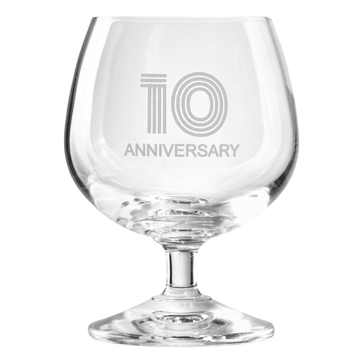 KROSNO Zdobiony kieliszek z napisem 10 ANNIVERSARY, 10 ROCZNICA 230 ml