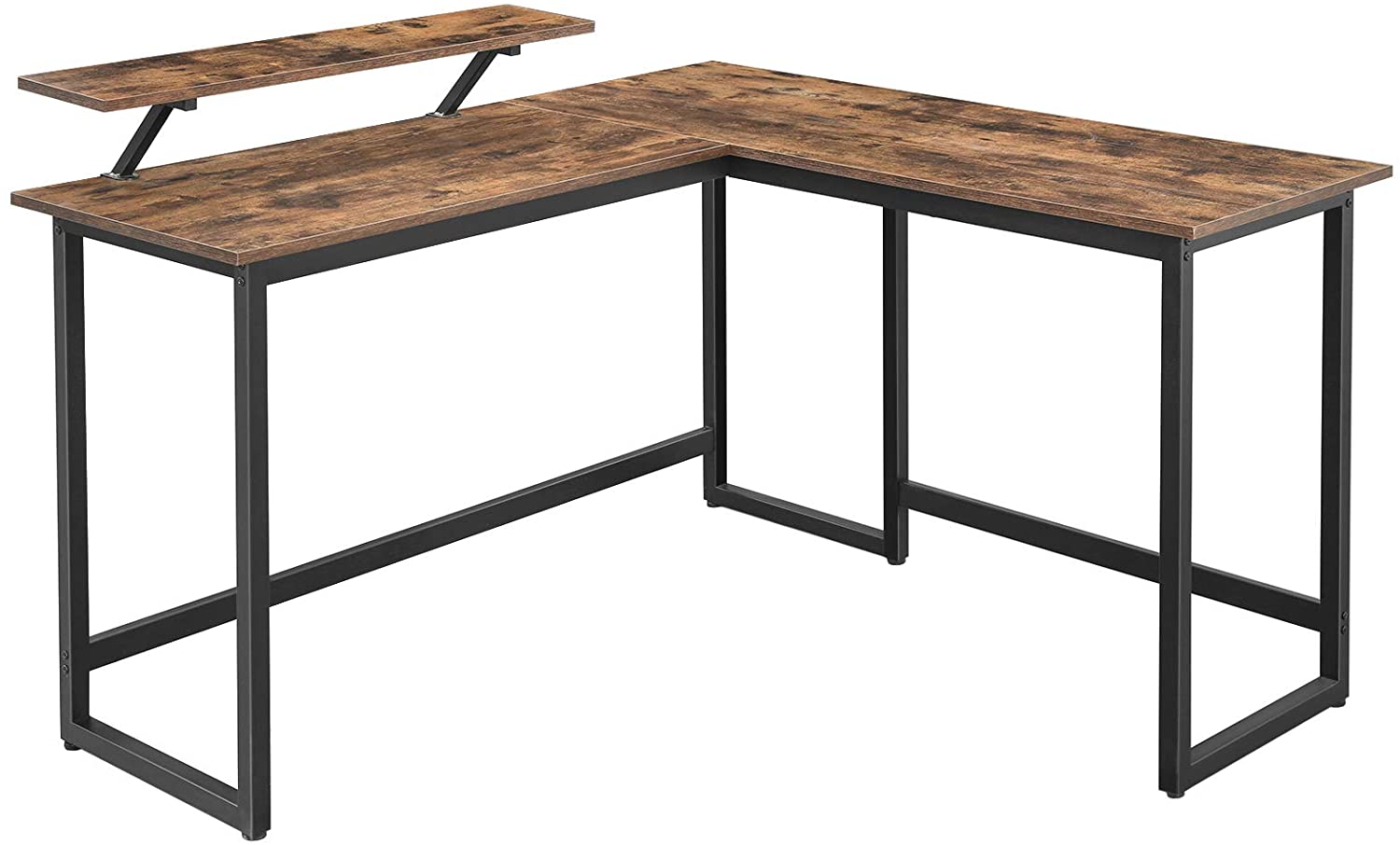 Biurko komputerowe Songmics 130 x 140 x 76/91,5 cm narożne dąb rustykalny