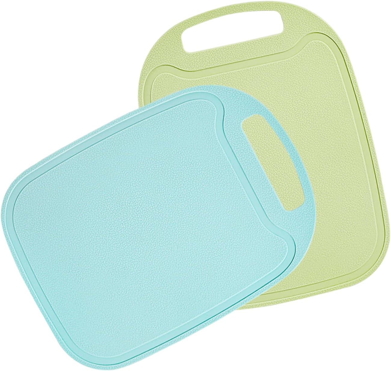 Zestaw 2 plastikowych desek do krojenia (18,7 x 25,3 cm), uchwyt antypoślizgowy, powłoka antybakteryjna, możliwość mycia w zmywarce, można używać do k