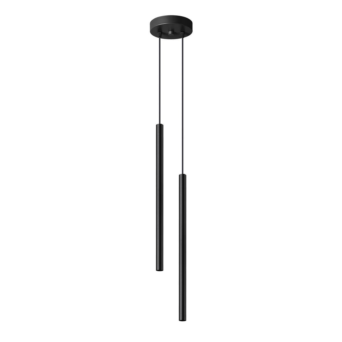 Lampa wisząca czarna dwie tuby 2xG9 8W PASTELO Sollux