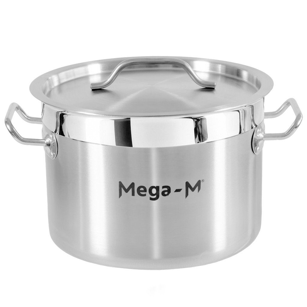 Garnek z pokrywką ze stali nierdzewnej Mega-M PRO 14L średnica 30 cm