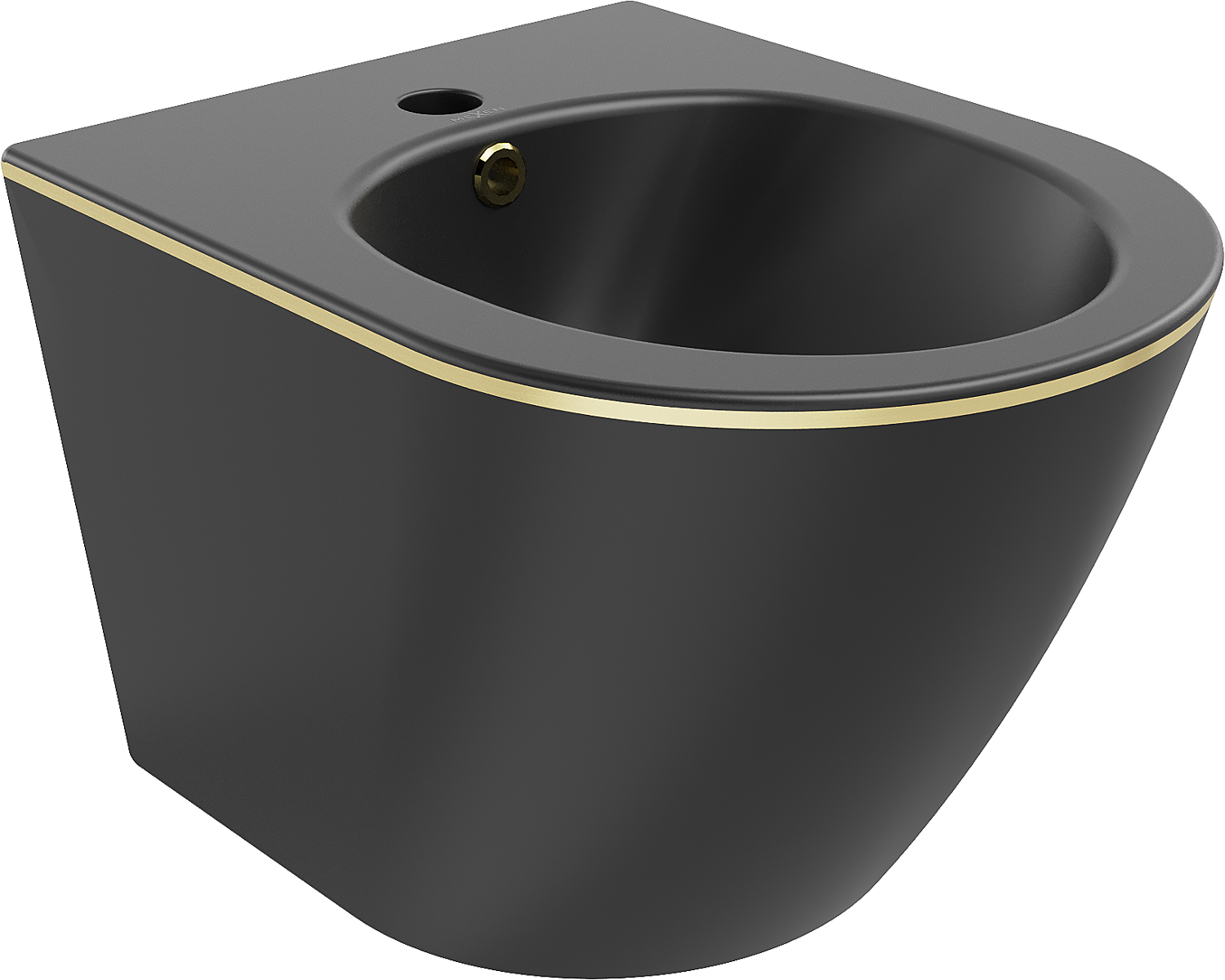 Mexen Lena bidet wiszący, czarny mat/złoty linia - 35224875