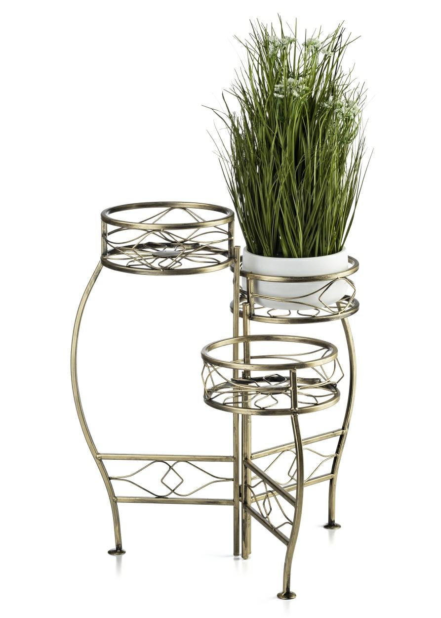Kwietnik LOFT Dąstal potrójny metalowy czarno-złoty 56x20x62 cm 1 szt.