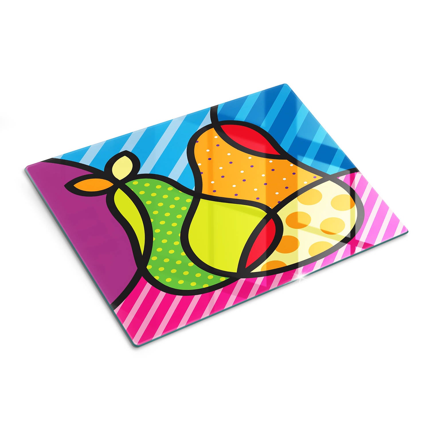 Hartowana deska kuchenna z dekoracyjną grafiką - Gruszka Pop-Art - 30x40 - Tulup