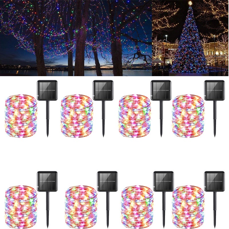 Zestaw sztuk łącznie diod LED wodoodporna solarna lampa zewnętrzna trybów zewnętrzny solarny drucik miedziany lampki Fairy Tale dekoracji patio kolor