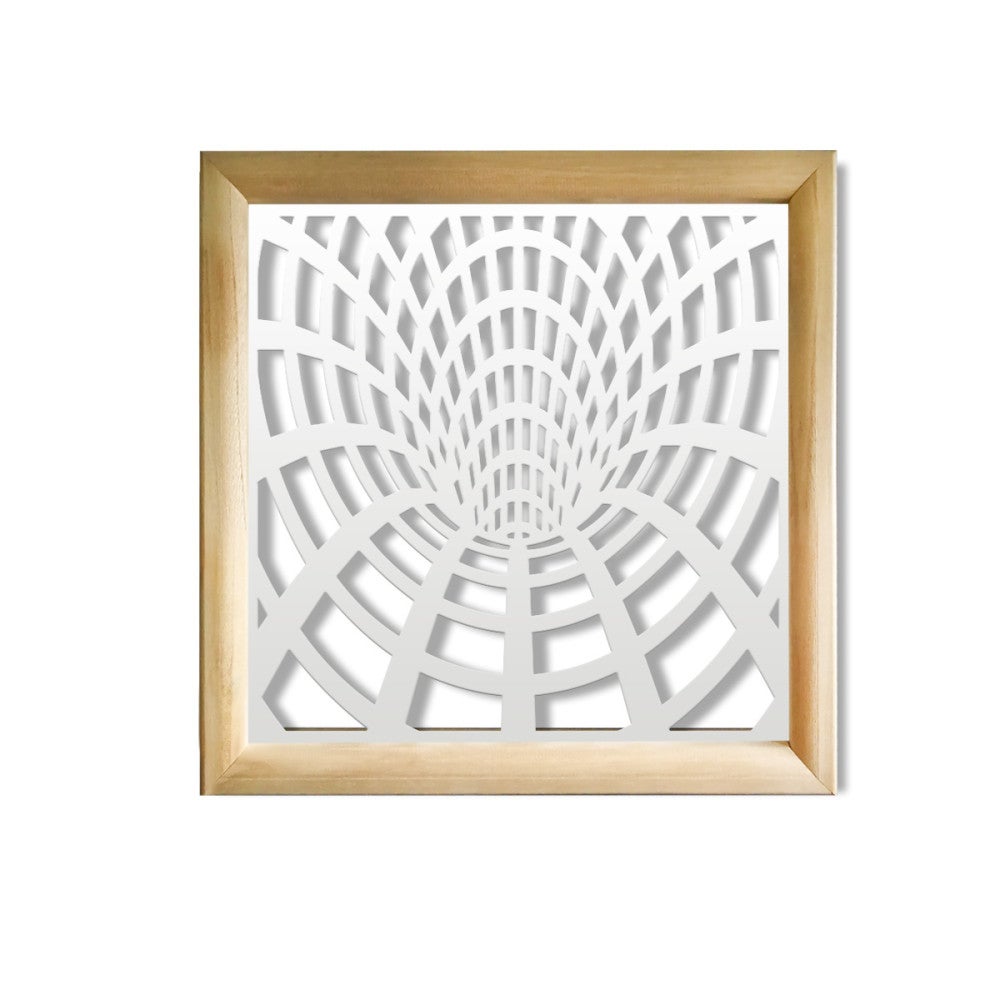 BLACK HOLE - Kwadratowe moduły dekoracyjne z drewna i PVC - Rozmiar 73x73 cm - Grubość 64 mm - Kolor wewnętrzny BIAŁY